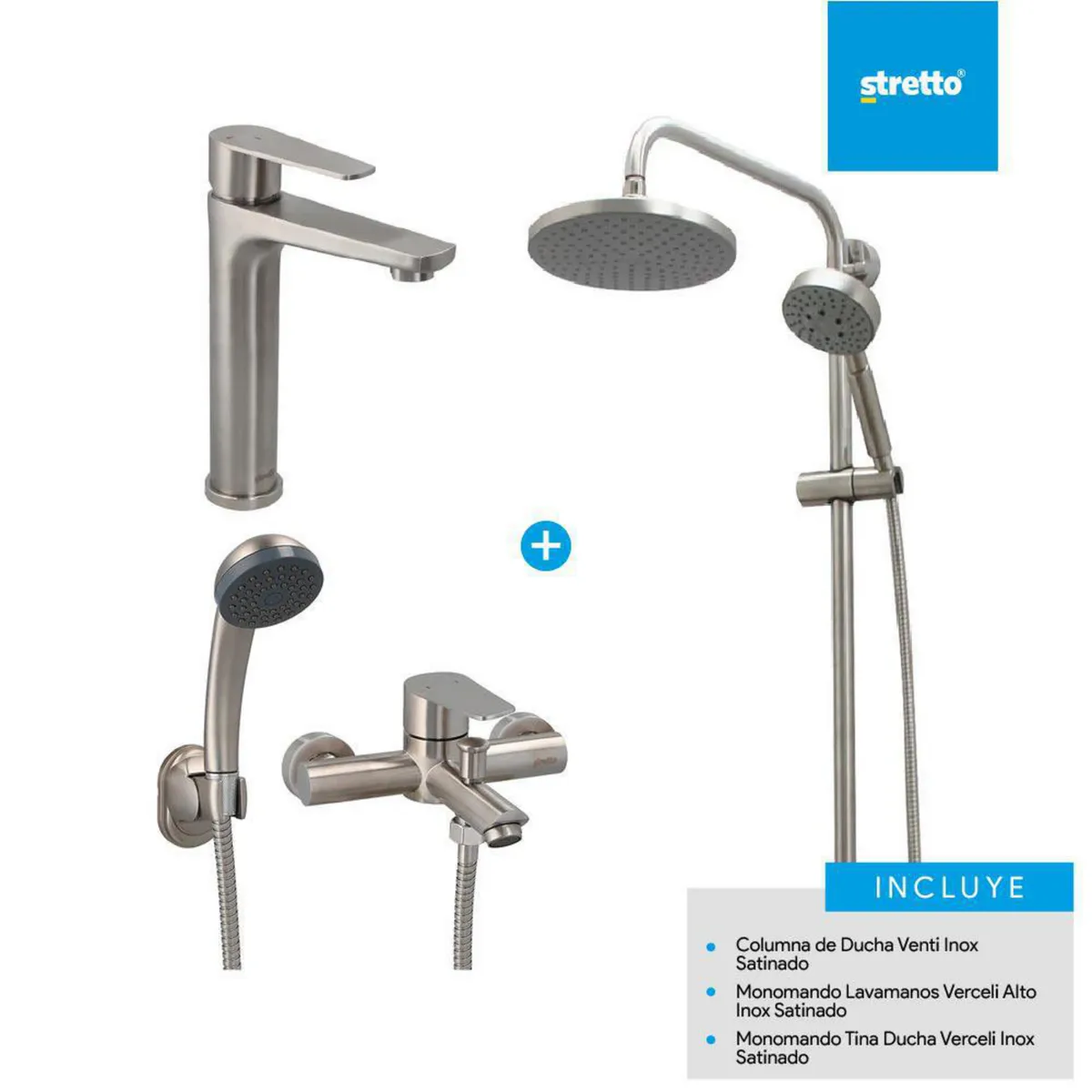 MOSAICO - Pack columna Venti + lavamanos y tina ducha Verceli