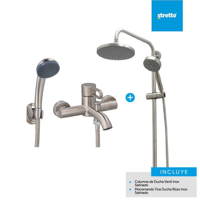 Pack columna Venti + tina ducha Rizzo Inox