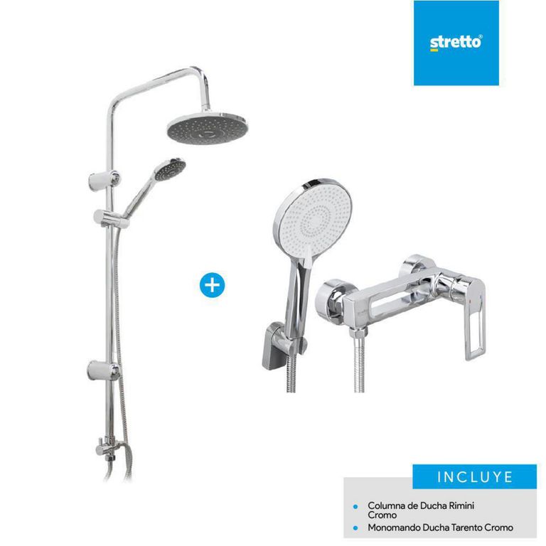 Pack Columna Rimini + ducha Tarento cromo