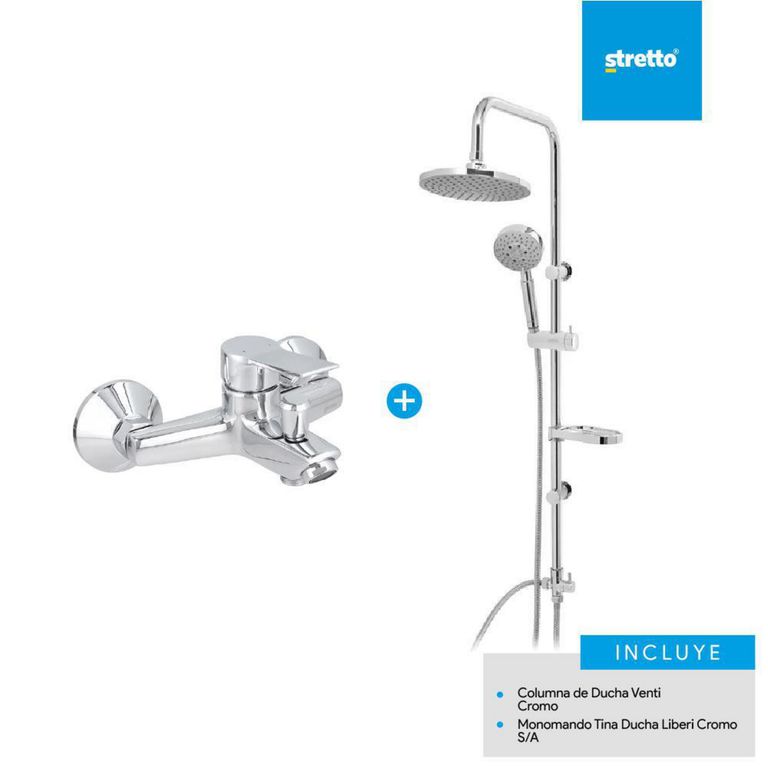 Pack columna Venti + tina ducha Liberi cromo