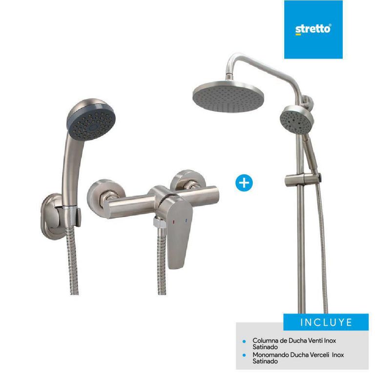 Pack columna Venti + ducha Verceli Inox