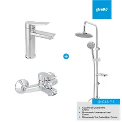 MOSAICO - Pack columna venti + lavamanos y tina ducha Liberi