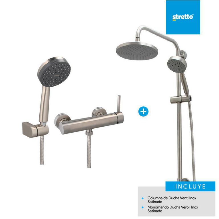 Pack columna Venti + ducha Veroli Inox