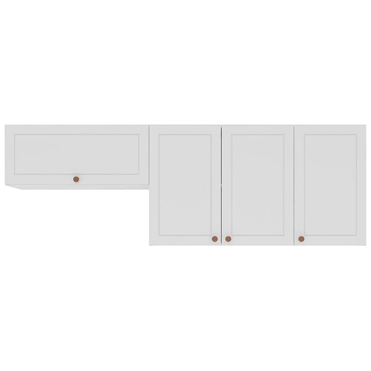 VEKKAHOME - Mueble De Cocina Aéreo Perola Blanco 4 Puertas