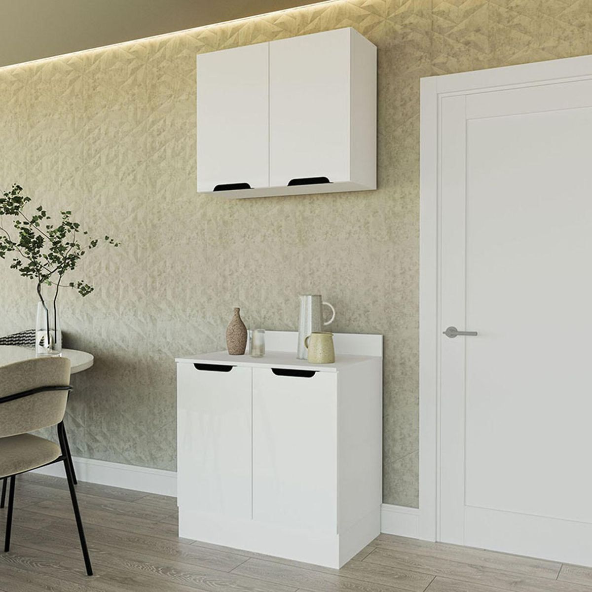VEKKAHOME - Mueble De Cocina Modular Meena Delta 4 Puertas