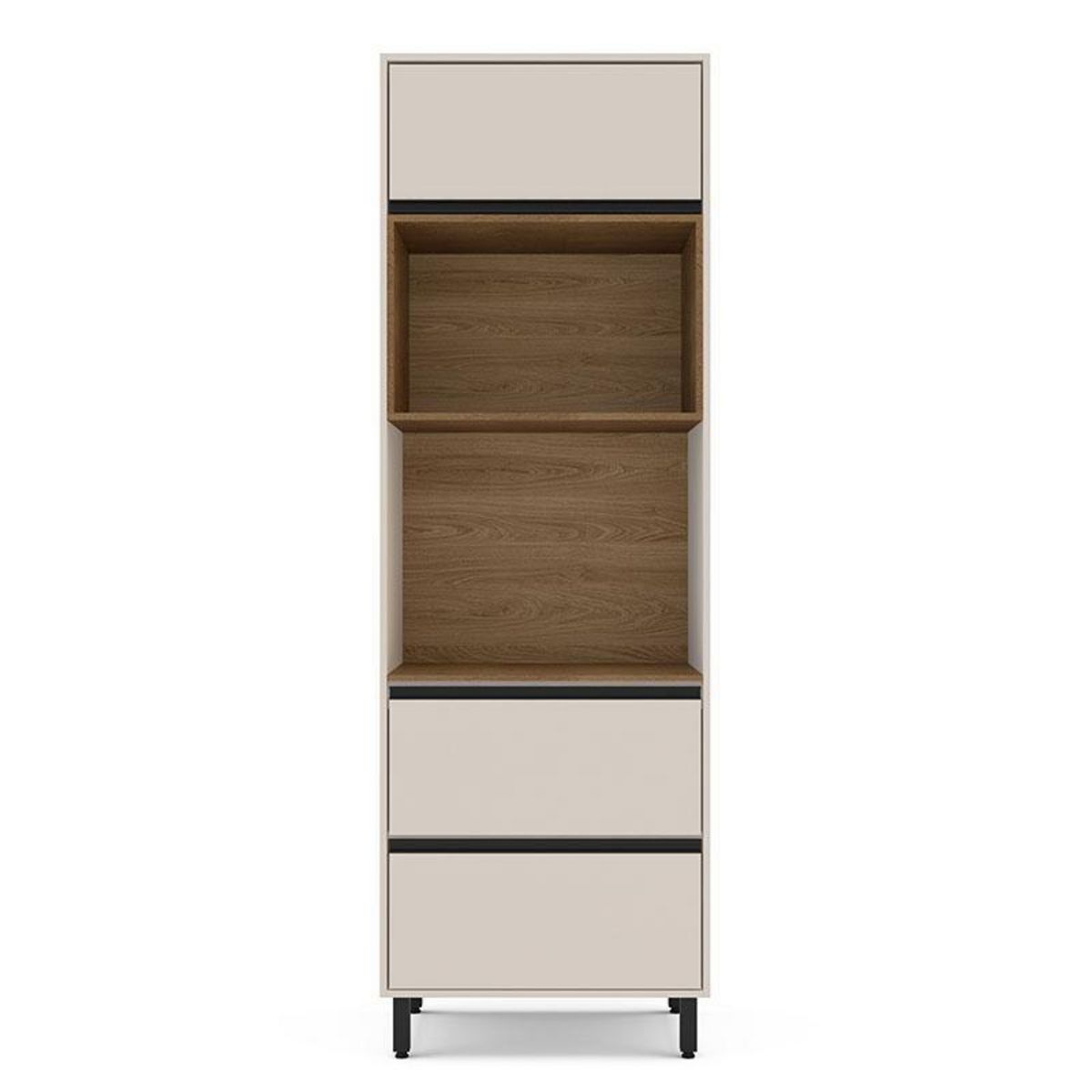 VEKKAHOME - Mueble De Cocina Despensa Koya Beige 2 Puertas 1 Cajón