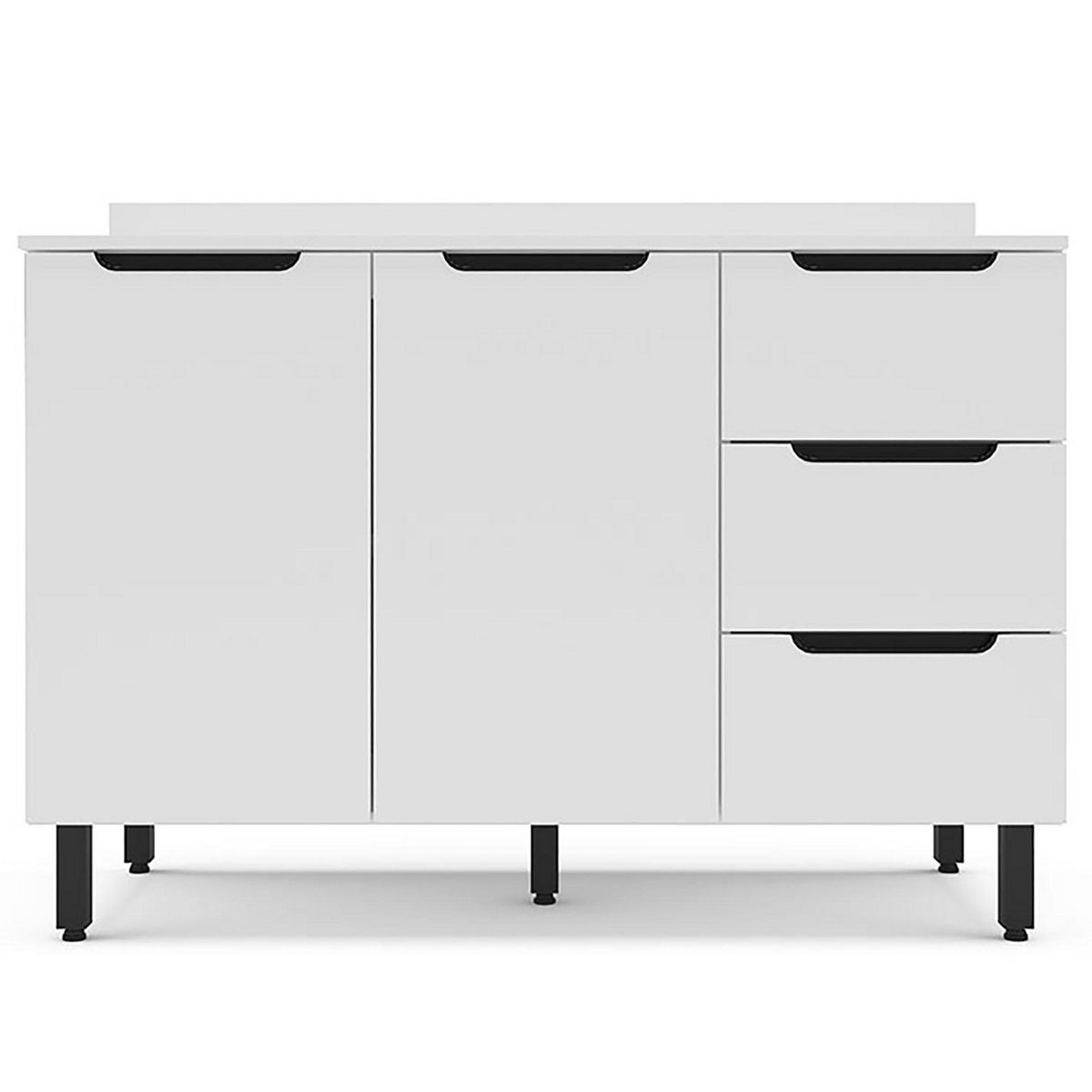 VEKKAHOME - Mueble De Cocina Base Meena Blanco 2 Puertas 3 Cajones
