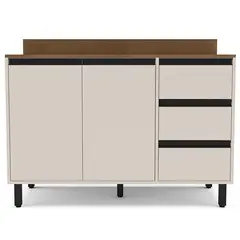 VEKKAHOME - Mueble De Cocina Base Koya Beige 2 Puertas 3 Cajones
