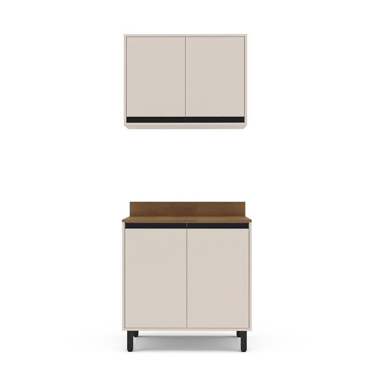 VEKKAHOME - Mueble De Cocina Koya Base 2 Puertas + Aéreo 2 Puertas