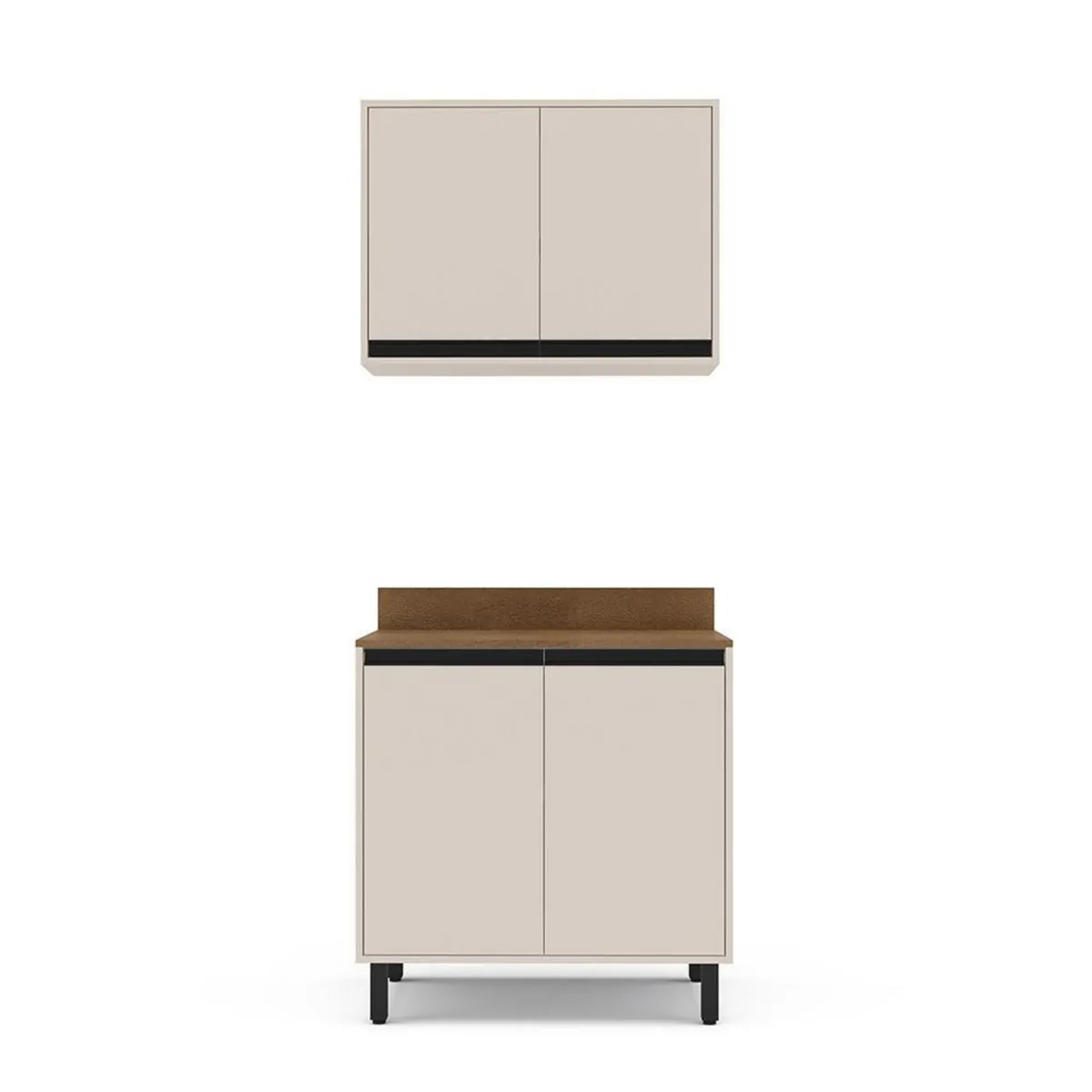 VEKKAHOME - Mueble De Cocina Koya Base 2 Puertas + Aéreo 2 Puertas