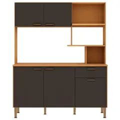 VEKKAHOME - Mueble De Cocina Bella Gris 4 Puertas 2 Cajones