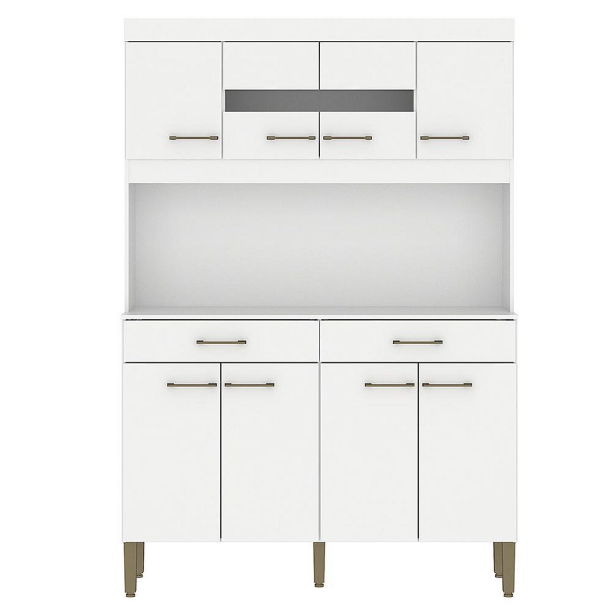 VEKKAHOME - Mueble De Cocina Laura Blanca 8 Puertas 2 Cajones