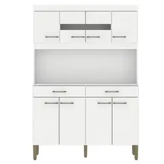 VEKKAHOME - Mueble De Cocina Laura Blanca 8 Puertas 2 Cajones