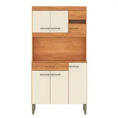 VEKKAHOME - Mueble De Cocina Carla Beige 6 Puertas 1 Cajón