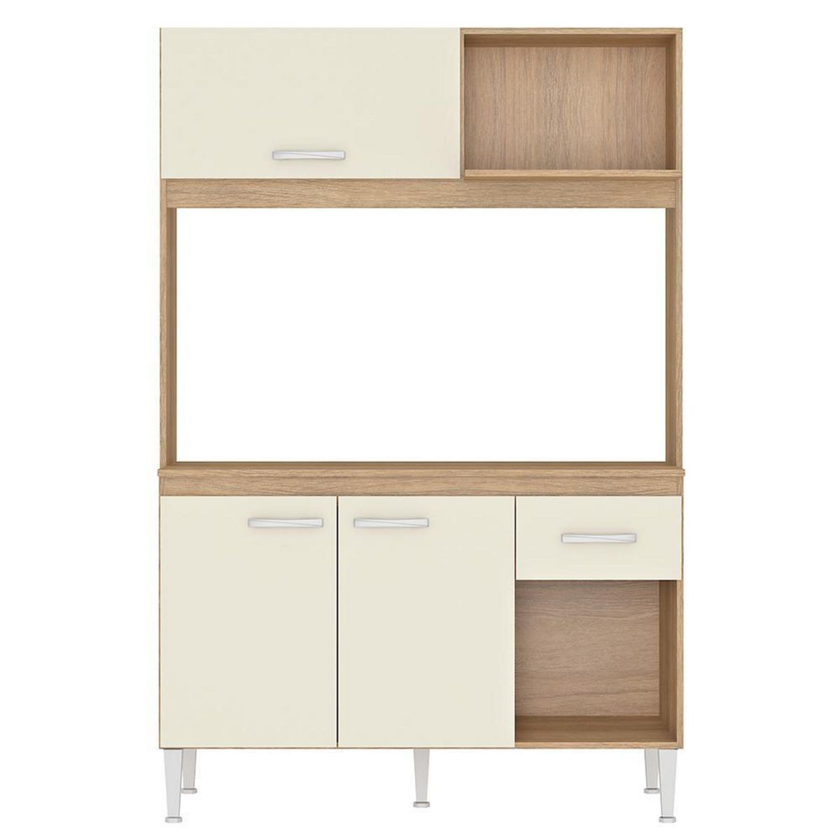 VEKKAHOME - Mueble De Cocina Sarah Beige 3 Puertas 1 Cajón