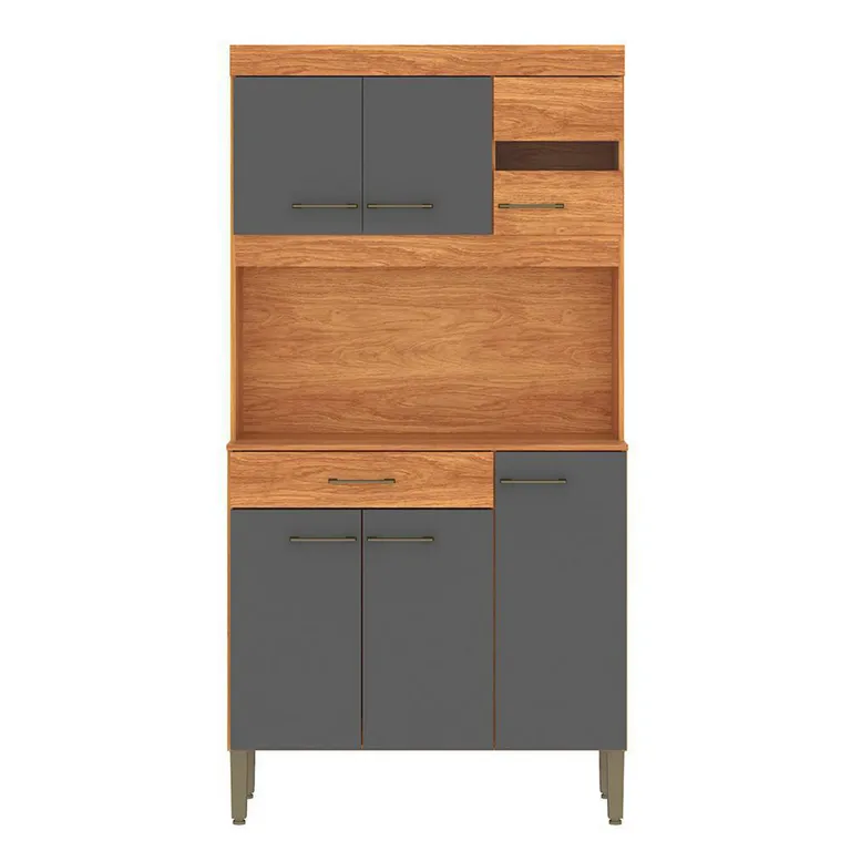 Mueble De Cocina Carla Grafito 6 Puertas 1 Cajón