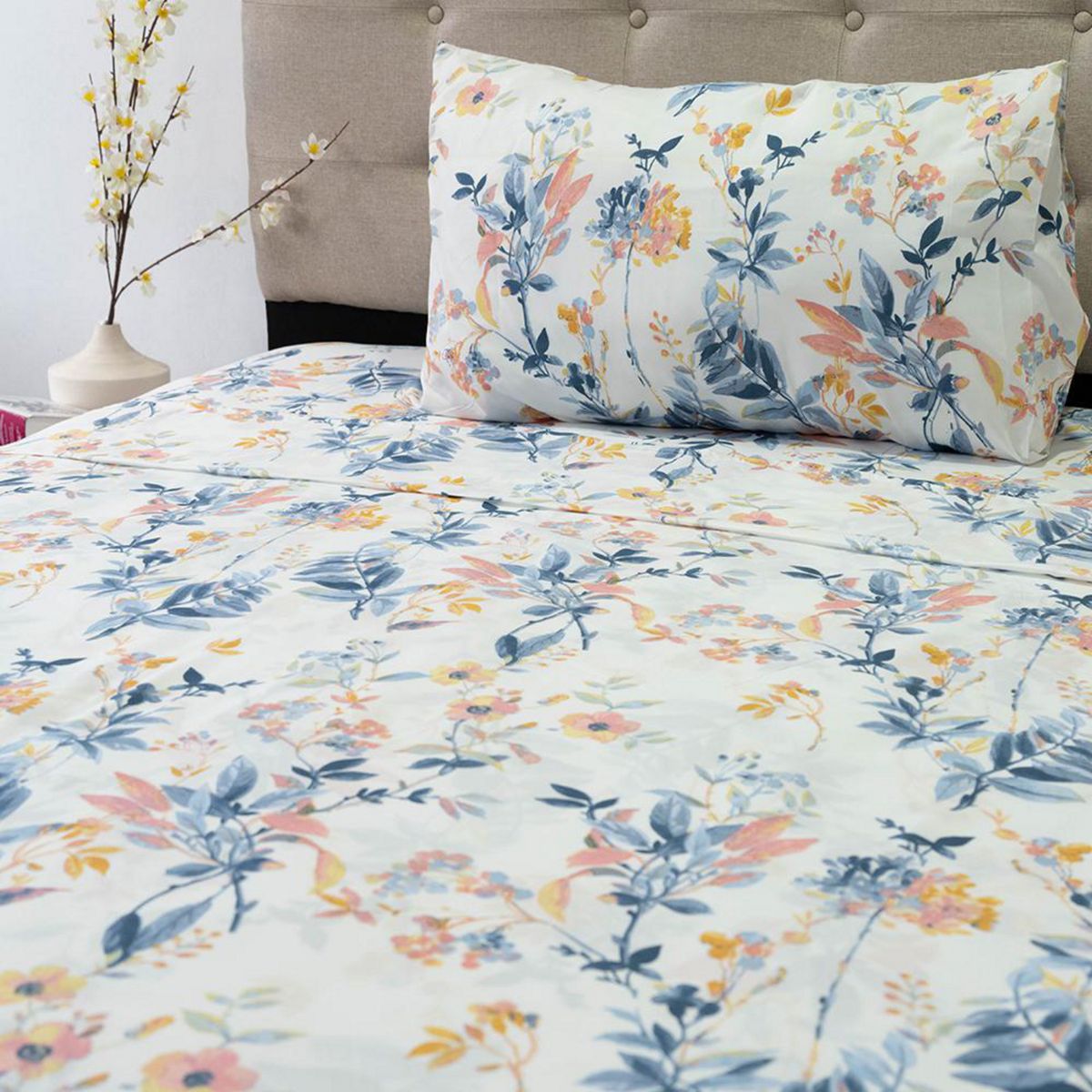 DORAL - Sabana PIEL DURAZNO 1.5 plazas 200 Hilos Multicolor