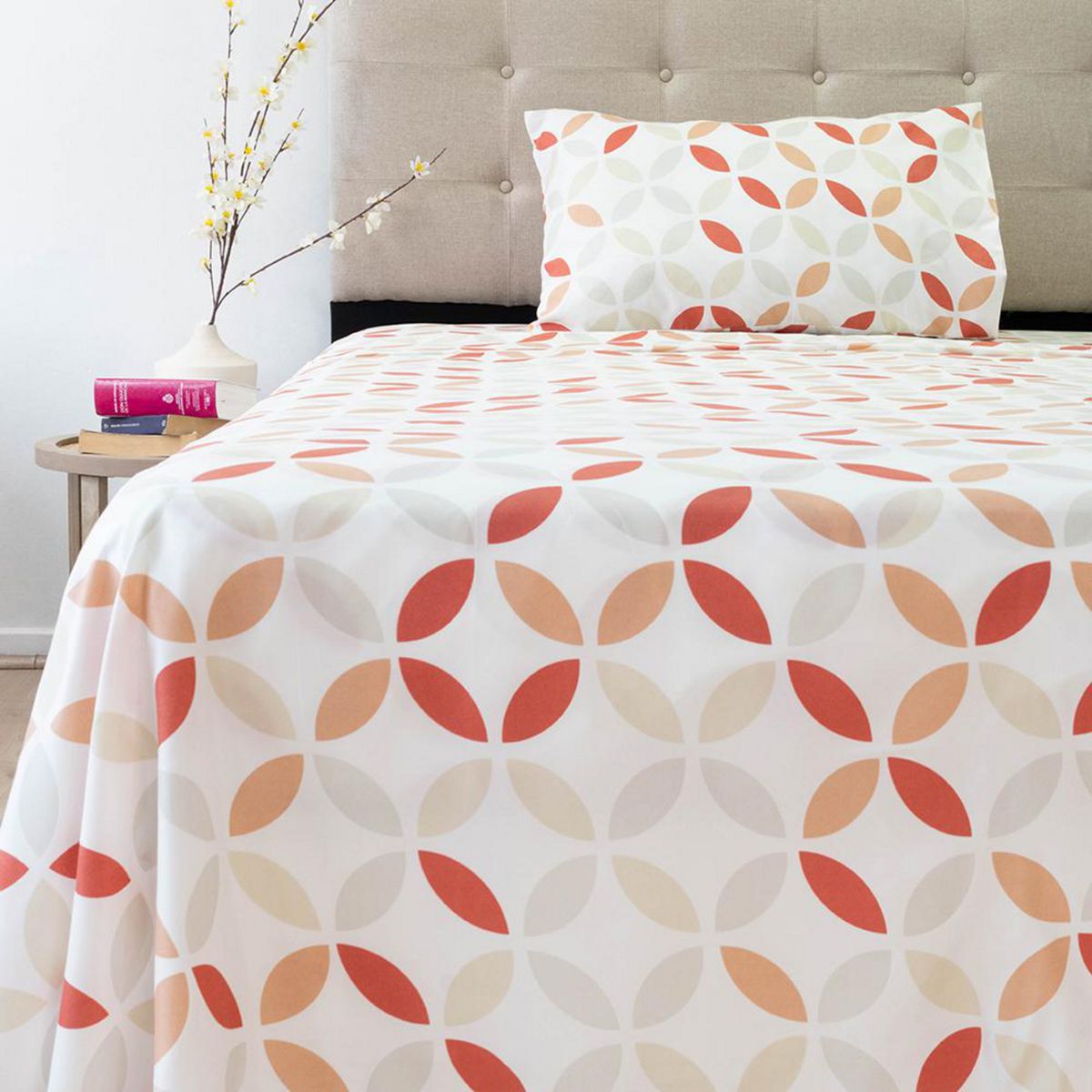 DORAL - Sabana PIEL DURAZNO 1.5 plazas 200 Hilos Multicolor