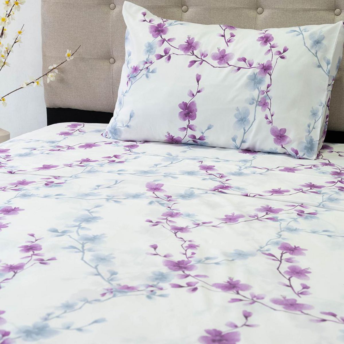 DORAL - Sabana PIEL DURAZNO 1.5 plazas 200 Hilos DISEÑOS