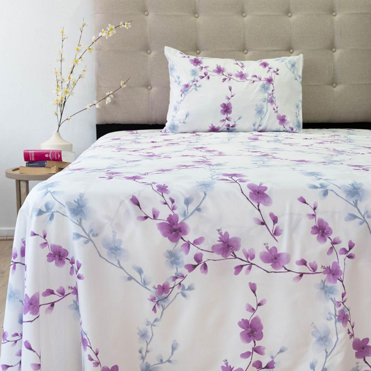 DORAL - Sabana PIEL DURAZNO 1.5 plazas 200 Hilos DISEÑOS