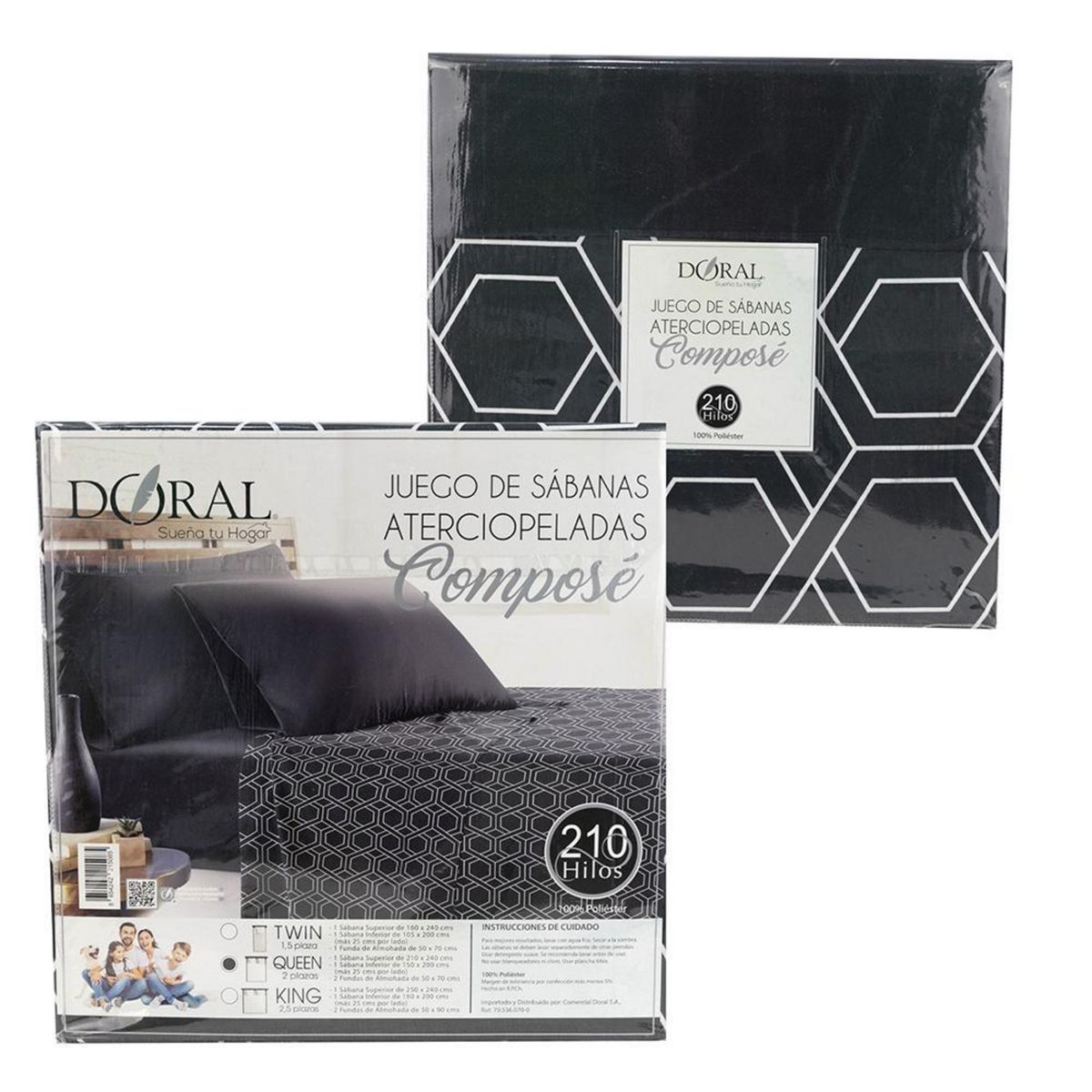 DORAL - Sabana ATERCIOPELADA COMPOSE 1.5 plazas 200 Hilos DISEÑOS