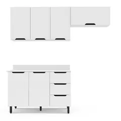 VEKKAHOME - Mueble De Cocina Modular Meena Delta 6 Puertas 3 Cajones