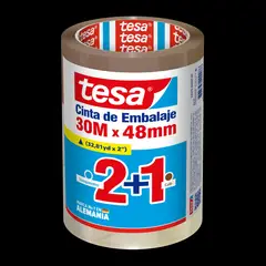 TESA - Pack Cintas 2 trasparente + 1 Café 30x48mm