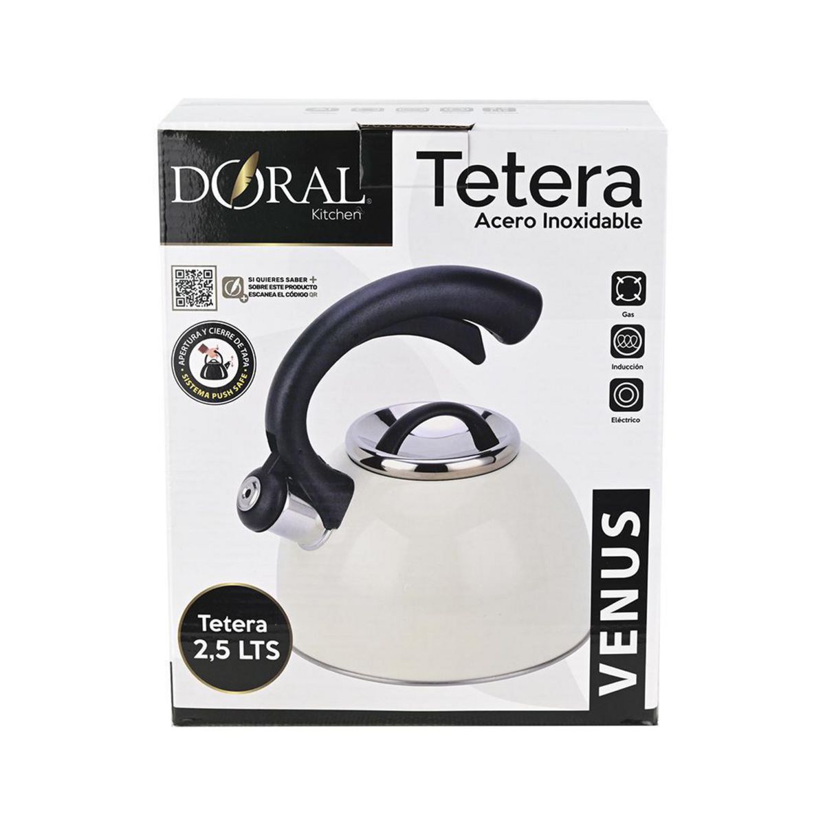 DORAL - Tetera Acero Inoxidable 2.5 l Marfil