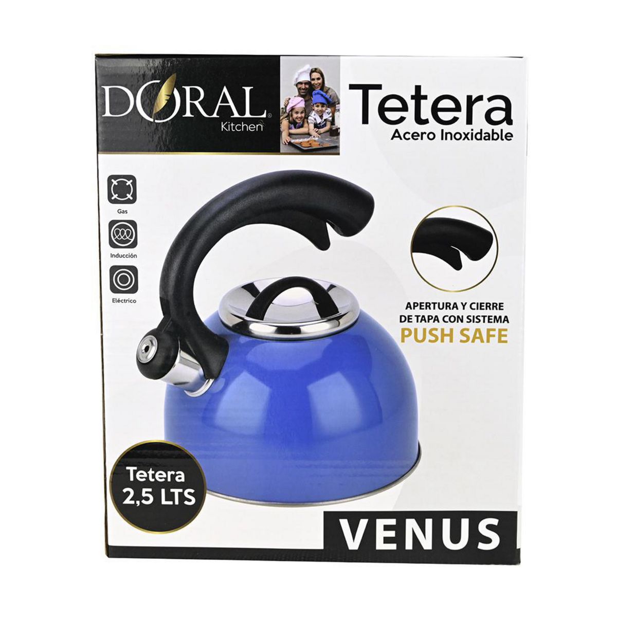 DORAL - Tetera Acero Inoxidable 2.5 l AZUL