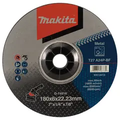 MAKITA - Disco desbaste metal 7" (180 X 6 X 22.23 mm.) C.D. / A24P-BF