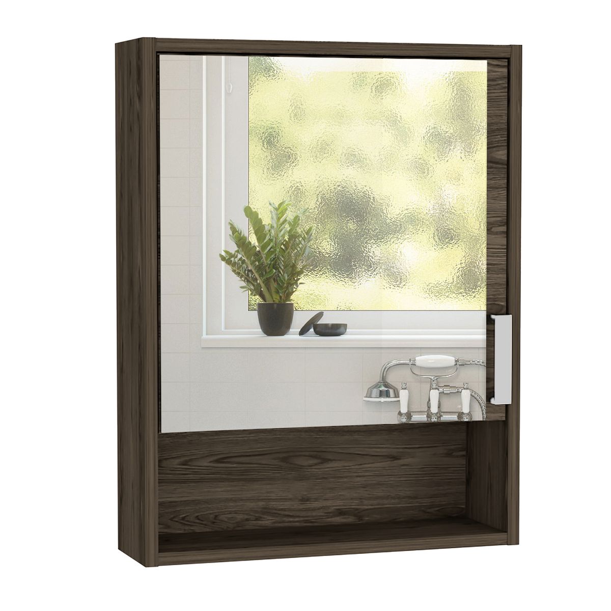TUHOME - Botiquin Para Baño Eco 60x46,5x13,6 Cm Milan Con Espejo