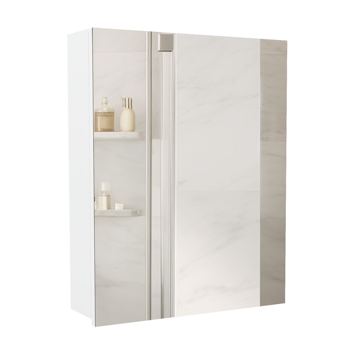 TUHOME - Botiquin Para Baño Lumo 50x40x12 Cm Blanco Con Espejo