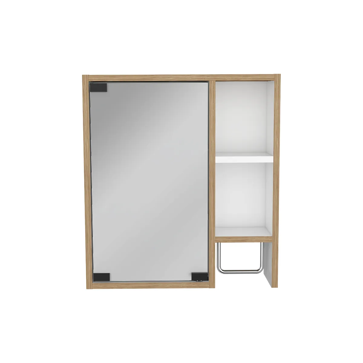 TUHOME - Botiquin Para Baño Martinica 52,2x47,2x14,6cm Miel Y Blanco Con Espejo