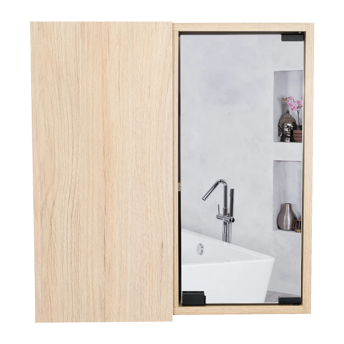 TUHOME - Botiquin Para Baño Miró 53.7x50x16.5 Cm Rovere Con Espejo
