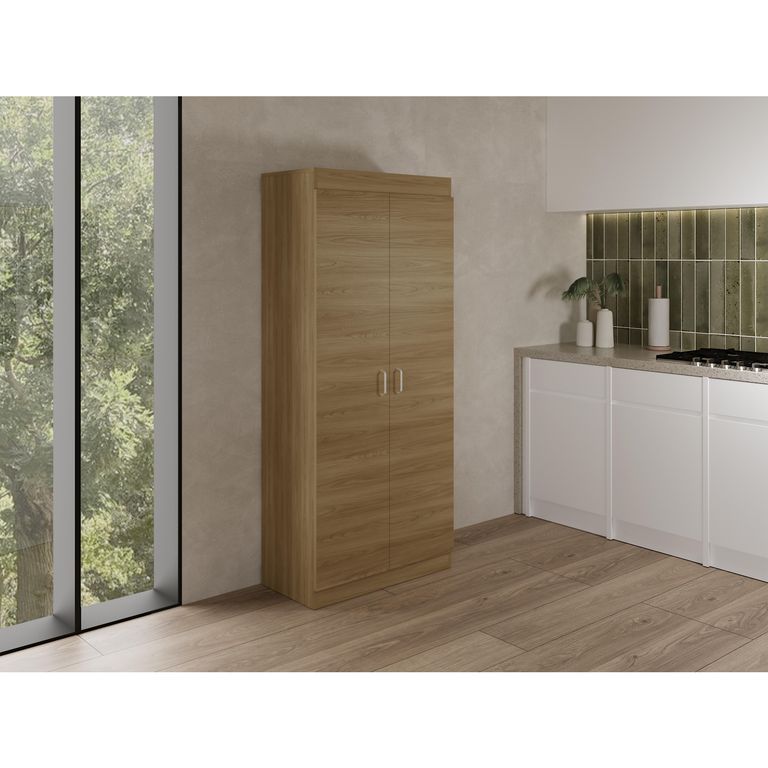 Despensa Varese Blanco Y Fresno Europeo 160,7x70x36,3 Cm 2 Puertas