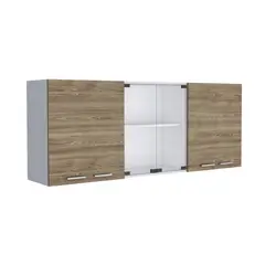 TUHOME - Mueble De Cocina Mural 150x60x31,5 Cm Miel Y Blanco 6 Puertas