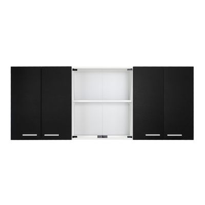 Imagen 2 del producto Mueble De Cocina Mural 150x60x31,5 Cm Wengue Y Blanco 6 Puertas