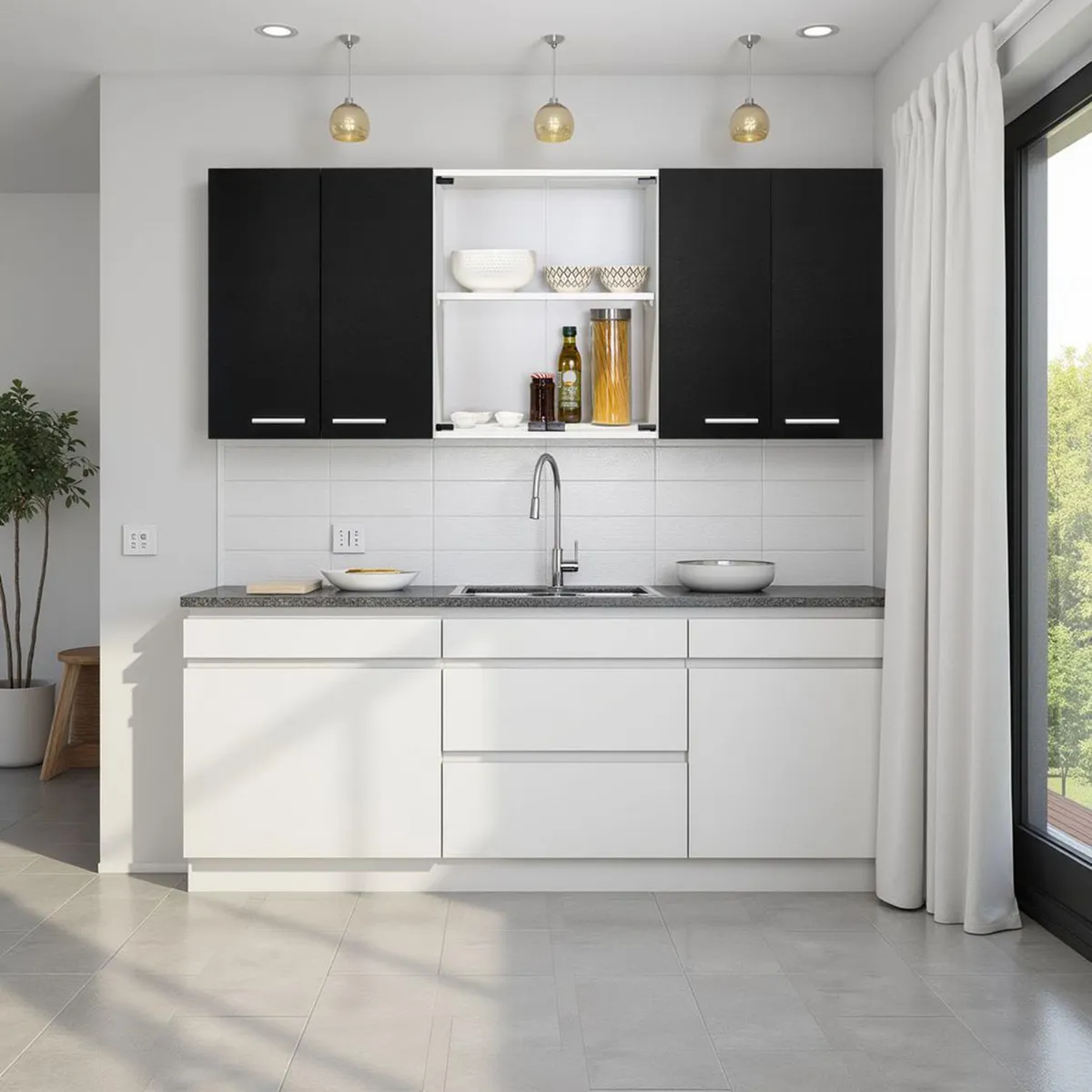 TUHOME - Mueble De Cocina Mural 150x60x31,5 Cm 6 Puertas
