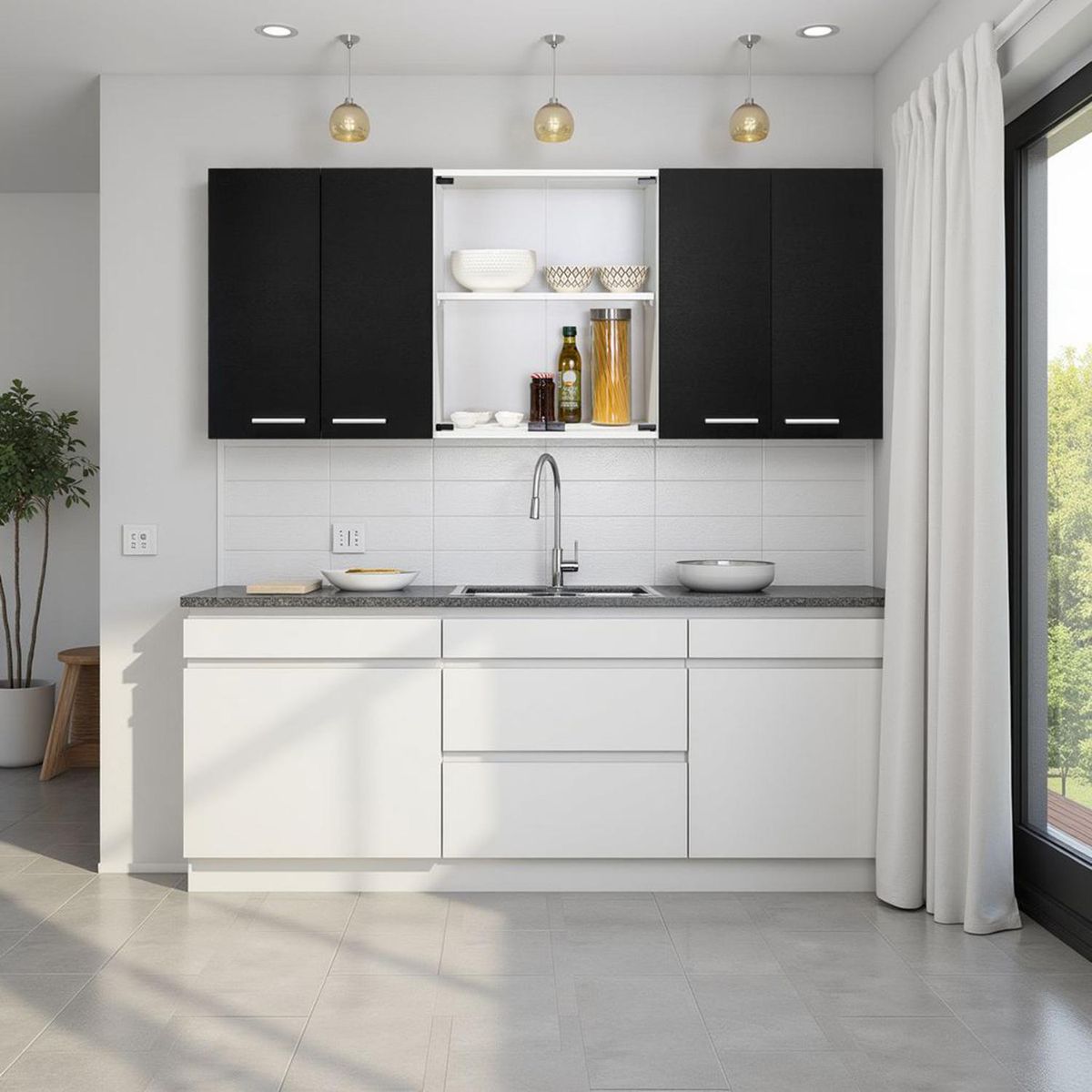 TUHOME - Mueble De Cocina Mural 150x60x31,5 Cm 6 Puertas