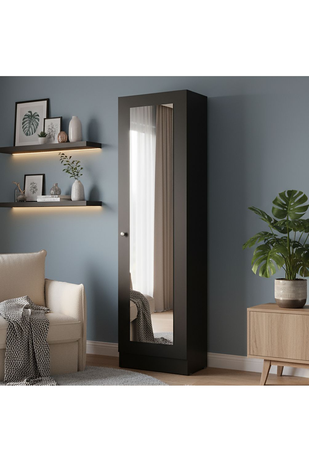 TUHOME Clóset 1 Puerta(s) 3 Repisa(s) 49.1x180.8x30.2 cm