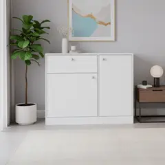 TUHOME - Cómoda 1 Cajón(es) Praga 100x80x30.2 cm Blanco