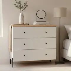 ONESSTA - Cómoda 3 Cajón(es) 90x88x45 cm Vainilla/itapua