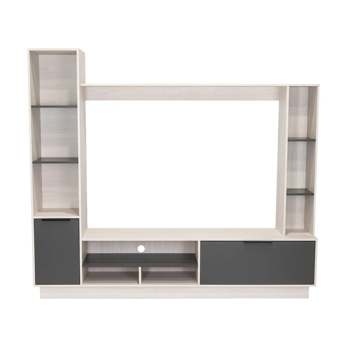 TUHOME - Panel Rack TV 60" Marsella Miebla/Plomo 202x176.8x35 cm