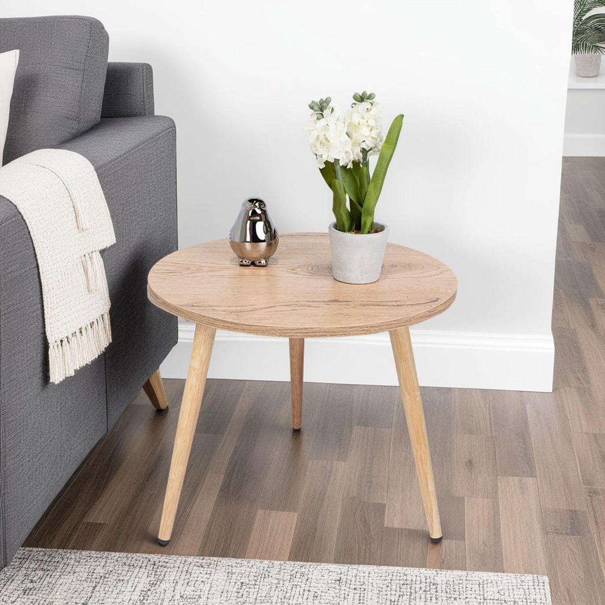 TUHOME - Mesa Lateral Narvik Macadamia 47.9x47.9x41.5 cm