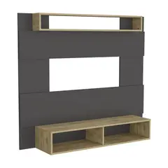 TUHOME - Panel TV 65 " Charlotte Plomo/macadamia 140x120x31.5 cm