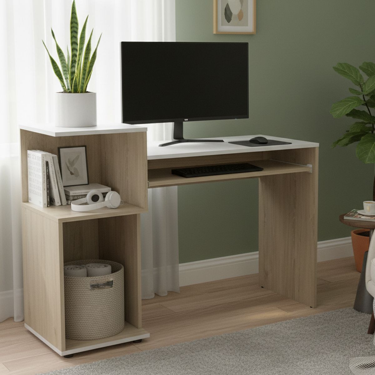 TUHOME - Escritorio Atlanter Rover/blanco 120x81.5x46 cm