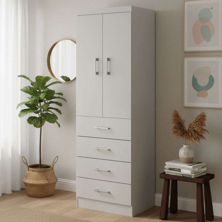Clóset 2 Puerta(s) 4 Cajón(es) 1 Repisa(s) 62x182x40 cm Blanco
