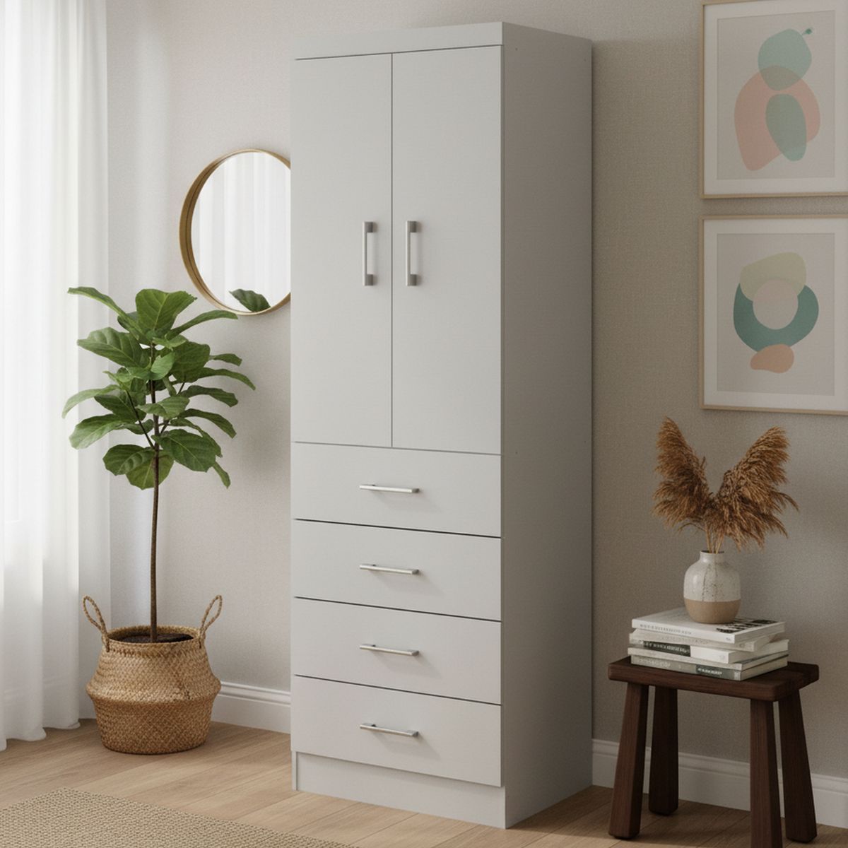 EXIT - Clóset 2 Puerta(s) 4 Cajón(es) 1 Repisa(s) 62x182x40 cm 