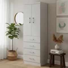 EXIT - Clóset 2 Puerta(s) 4 Cajón(es) 1 Repisa(s) 62x182x40 cm Blanco