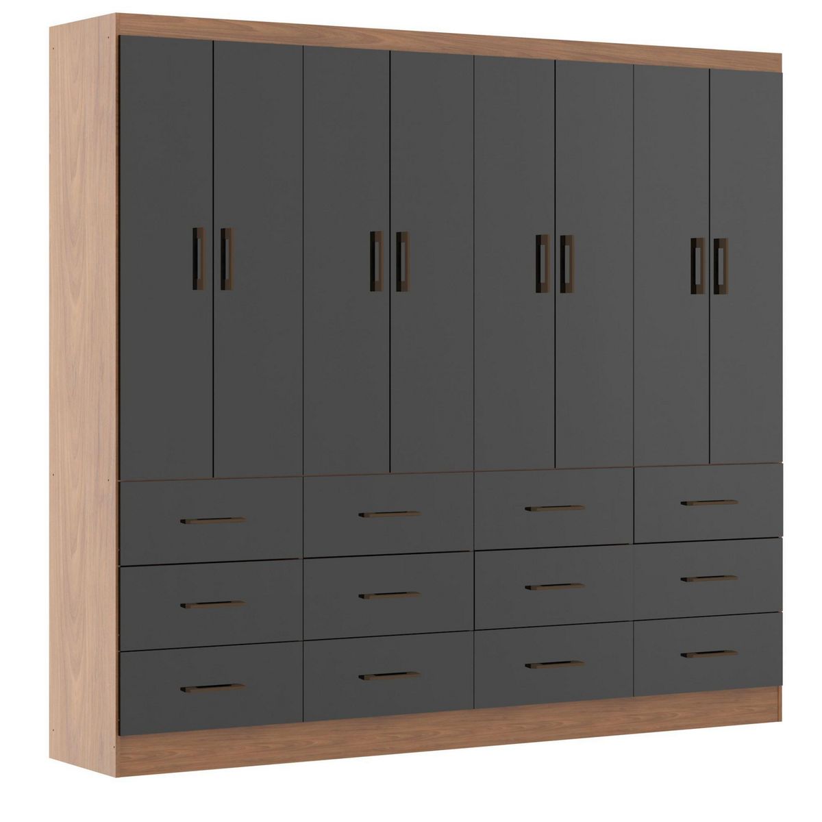 EXIT - Clóset 8 Puerta(s) 12 Cajón(es) 4 Repisa(s) 199.6x182x40 cm Negro/Café